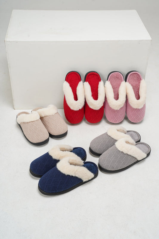 Fur Round Toe Slippers